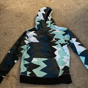 Jordan Gray Hoodie with Red Logo